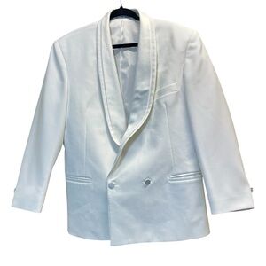 Oscar De La Renta Formal Double Breasted White Blazer